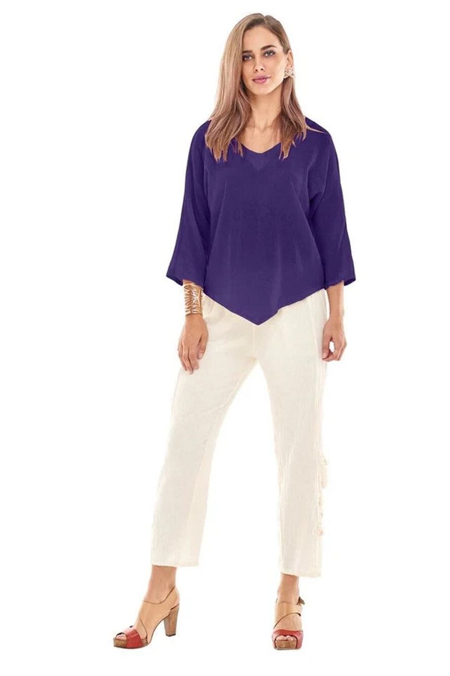 Oh My Gauze! Womens Lynn Top Purple Size Small/Medium (1) Asymmetrical Boho